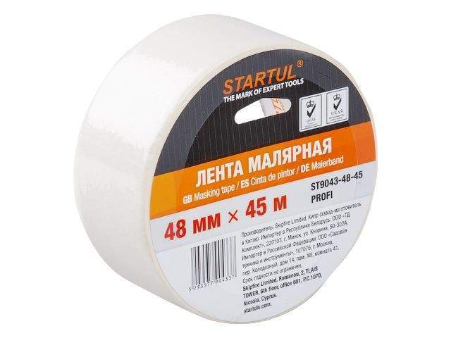 лента малярная 48ммх45м startul profi (st9043-48-45), белая от BTSprom.by