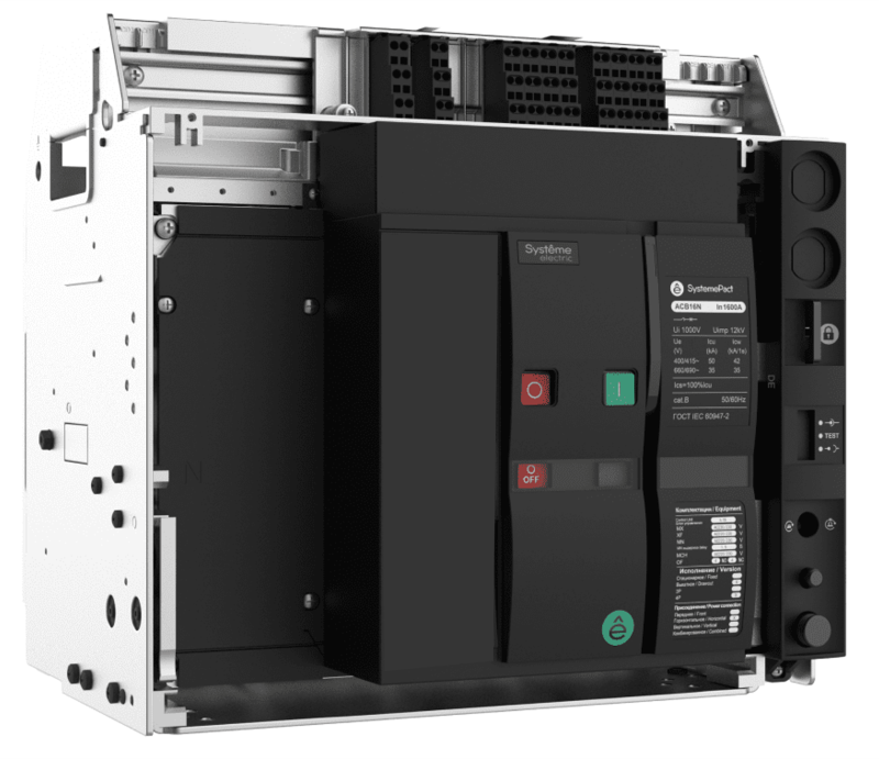 выключатель-разъединитель воздушный 4п 630а systemepact acb16na выкатн. гп mch+mx+xf ac 230в se spa16na064dhnn54ru от BTSprom.by