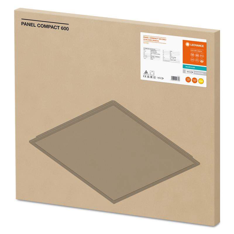  Светильник светодиодный Compact ДВО 33Вт 600х600 3000К 3630лм CRI80 IP40/IP20 DALI бел. панель LEDVANCE 4099854017803 фото в каталоге от BTSprom.by