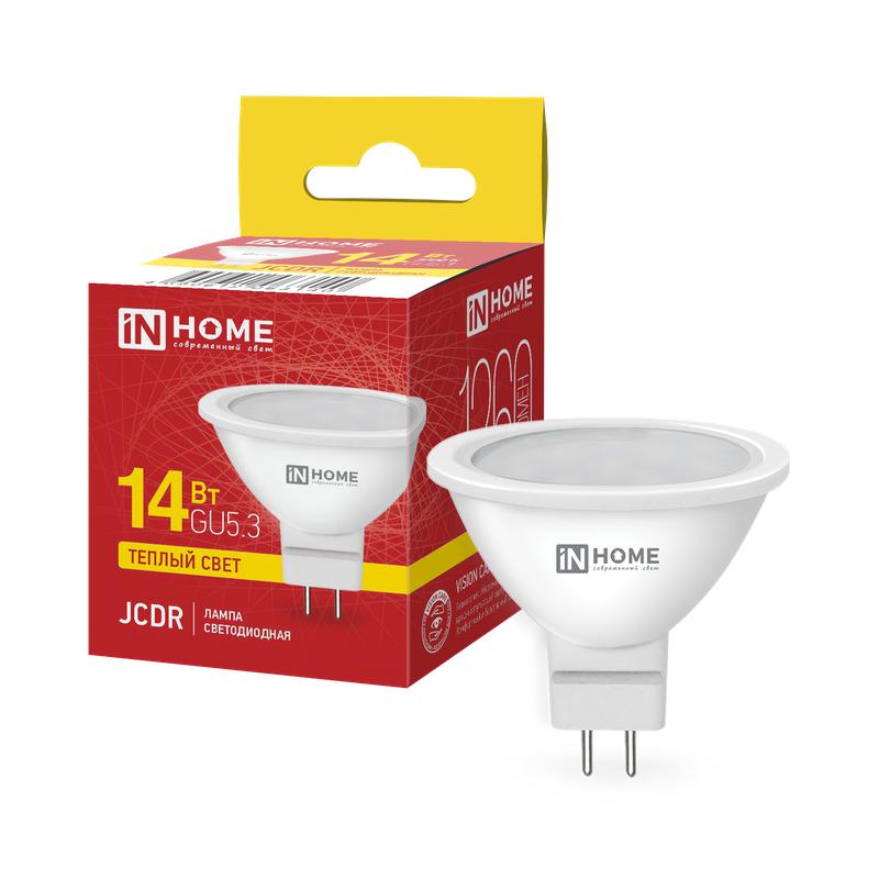 лампа светодиодная led-jcdr-vc 14вт 3000к gu5.3 1260лм 230в in home 4690612063140 от BTSprom.by