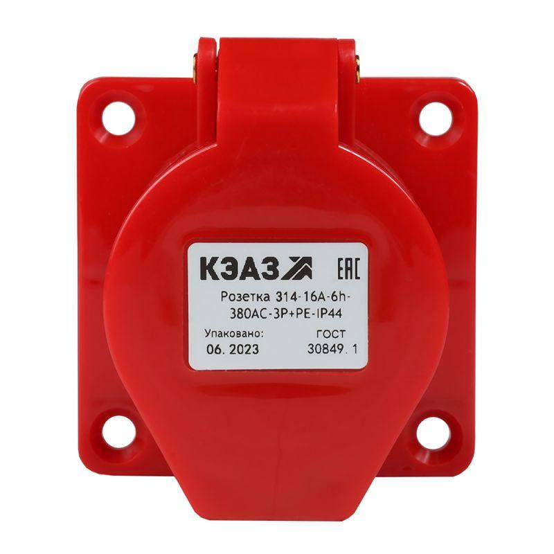 розетка фланцевая 314 16а 380ac 3p+pe 6ч ip44 кэаз 222758 от BTSprom.by