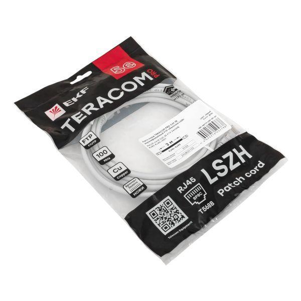 Патч-корд кат.5E FTP экранир. LSZH сер. 3.0м TERACOM PRO EKF TRP-5EFTP-LSH-3M-GY фото в каталоге от BTSprom.by