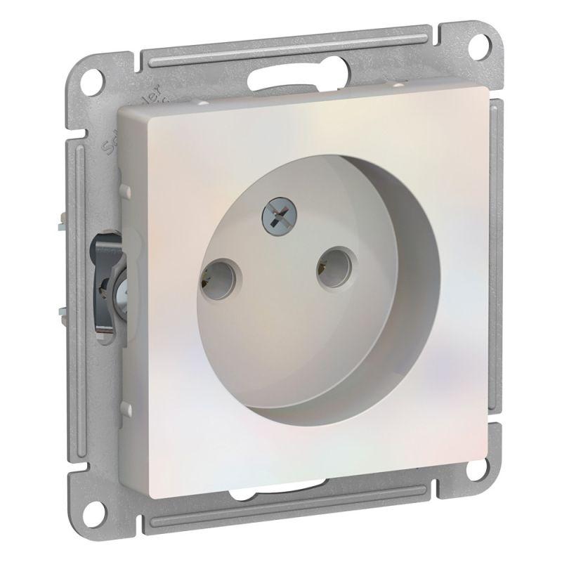 розетка 1-м сп atlasdesign 16а ip20 без заземл. без защ. шторок механизм жемчуж. se atn000441 от BTSprom.by