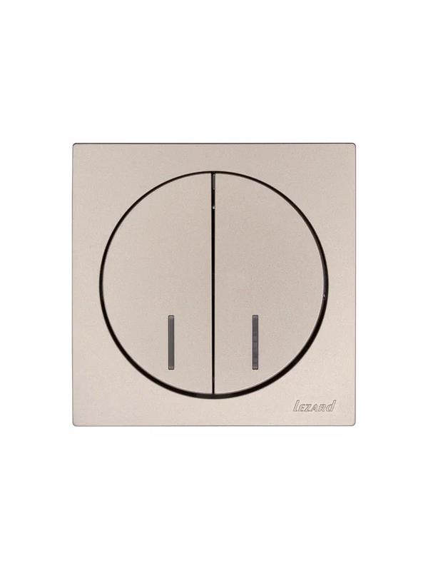  Выключатель 2-кл. СП OSEN 10А IP20 с подсветкой механизм титан LEZARD 743-3788-112 фото в каталоге от BTSprom.by