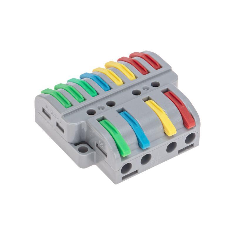  Клемма проходная разветвительная СМК 4х2 4п с монтажн. площадкой (1 ввод 2 вывода на полюс) (блист.4шт) Rexant 07-5247-4 фото в каталоге от BTSprom.by