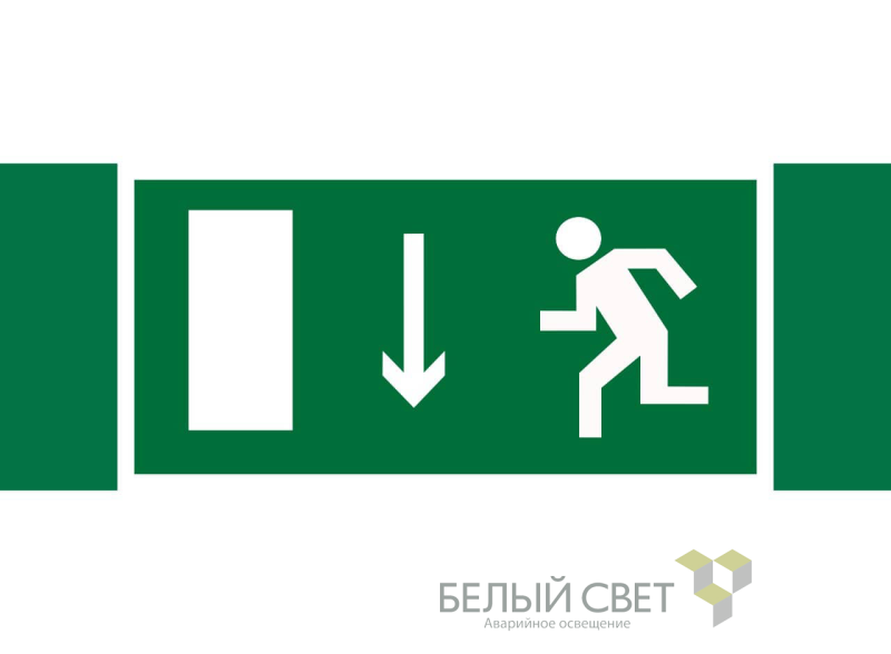 знак безопасности npu-3413.e10"указ. двери эвакуационного выхода (лев.)" белый свет a16521 от BTSprom.by