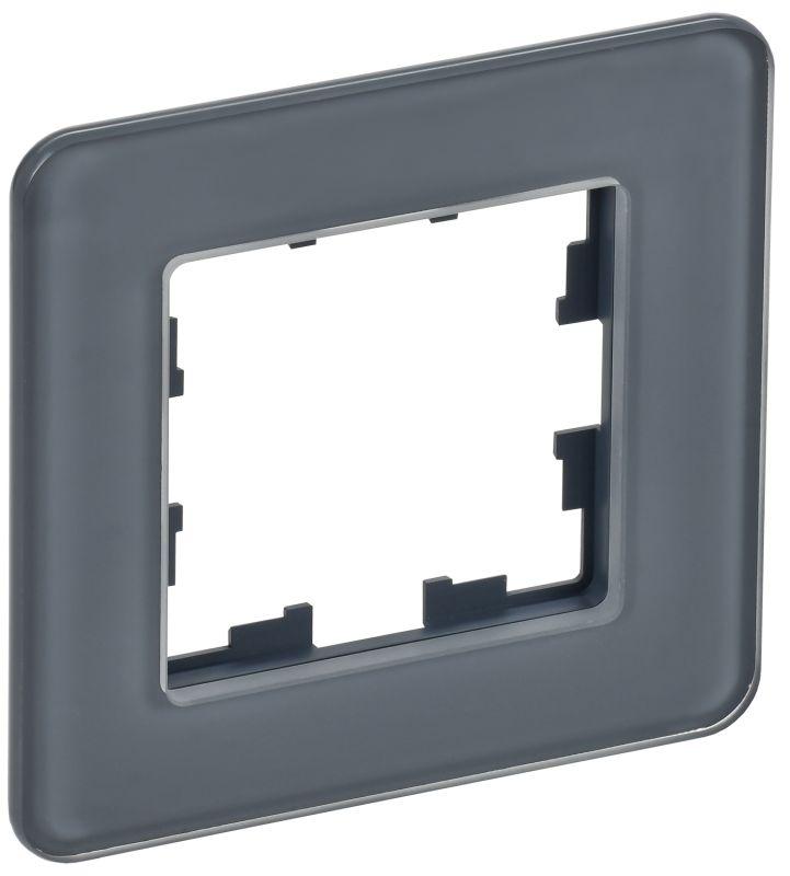 рамка 1-м brite ру-1-2-бр стекло графит re iek br-m12-g-41-k53 от BTSprom.by
