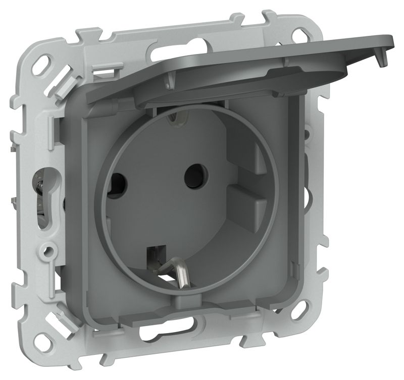 розетка сп flite рсшкр11-0-44-флма 16а ip44 с заземл. с защ. шторками и крышкой механизм мокрый асфальт iek fi-r16-16-44-k80 от BTSprom.by