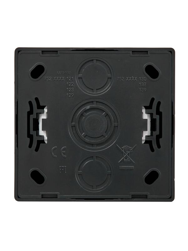  Розетка 1-м ОП LETO без заземл. ПБТ черн. бархат LEZARD 752-4200-121B фото в каталоге от BTSprom.by