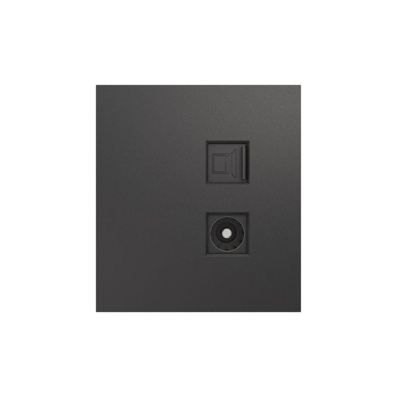 розетка компьютерная + телевизионная сп strong rj45 кат.6 + tv графит kranz kr-78-0722-6 от BTSprom.by