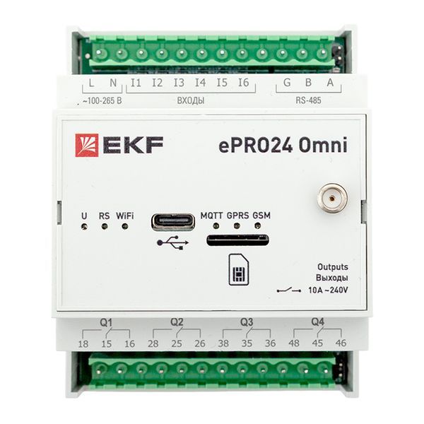  Контроллер удаленного управления 6вх./4вых. Wi-Fi GSM 230 В ePRO24 Omni EKF ePRO24-6-4-WG-OMNI фото в каталоге от BTSprom.by