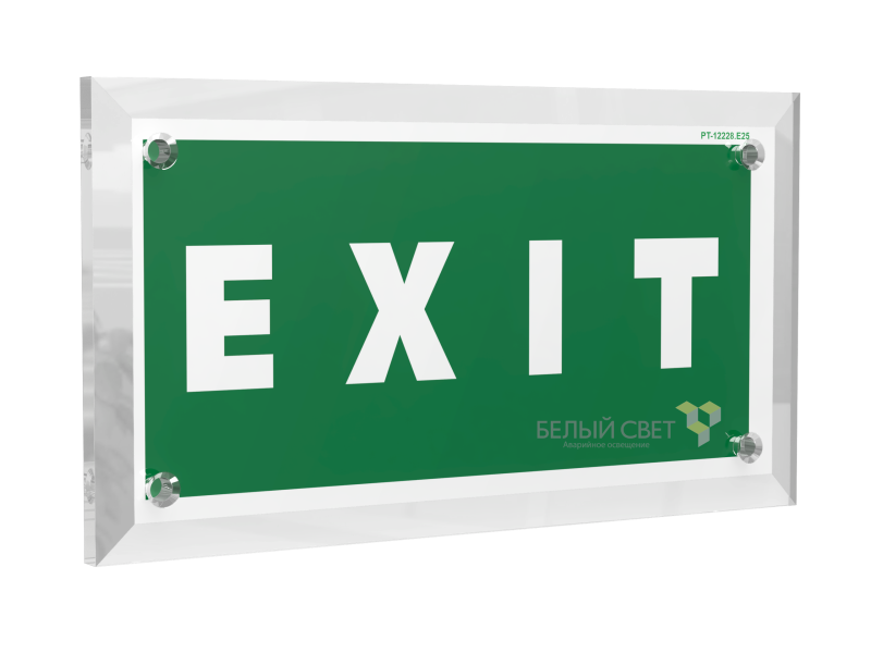 знак безопасности pt-17328.e25 "exit" белый свет a22476 от BTSprom.by