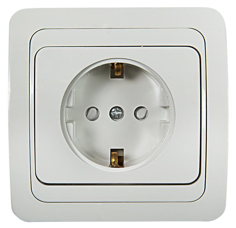 розетка 1-м classico защ. шторки с заземл. 2028x бел. asd / in home 4690612000978 от BTSprom.by