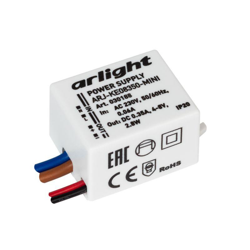 блок питания arj-ke08350-mini 2.8вт 350ма ip20 пластик 5 лет arlight 030188 от BTSprom.by