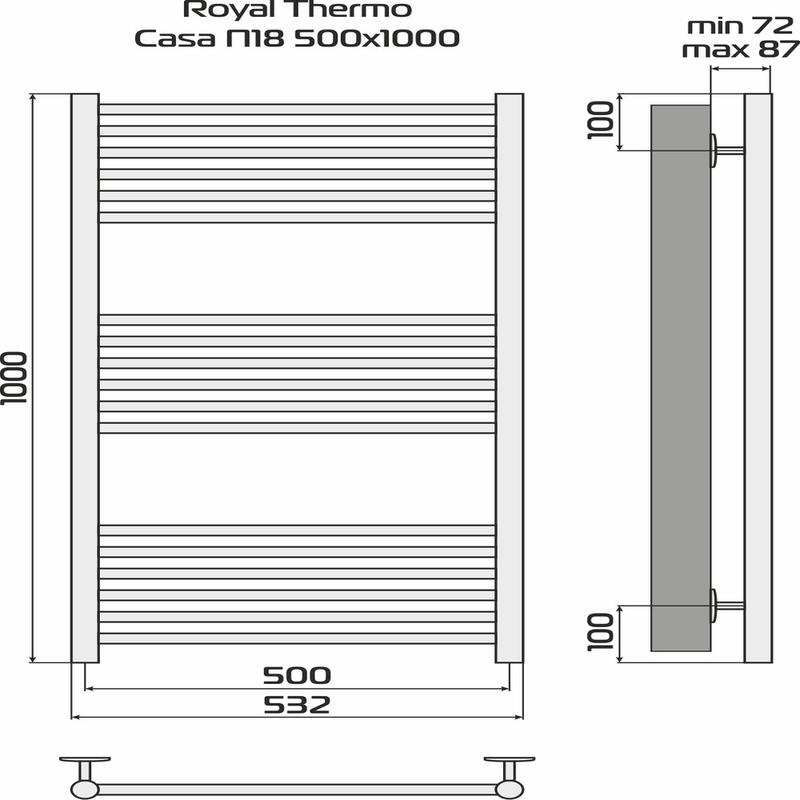  Полотенцесушитель Casa white П18 500х1000 Royal Thermo НС-1434006 фото в каталоге от BTSprom.by