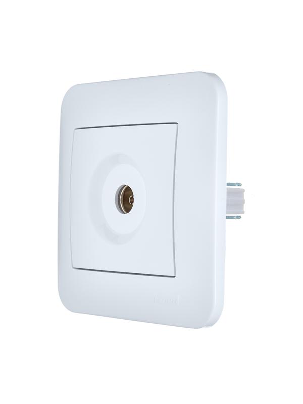  Розетка телевизионная проходная TV СП ASTI IP20 в сборе бел. LEZARD 7081-0202-129 фото в каталоге от BTSprom.by