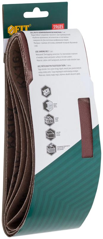  Лента шлифовальная бесконечные водостойкие на тканевой основе (уп.5шт) 75х457мм Р 100 FIT 39685 фото в каталоге от BTSprom.by