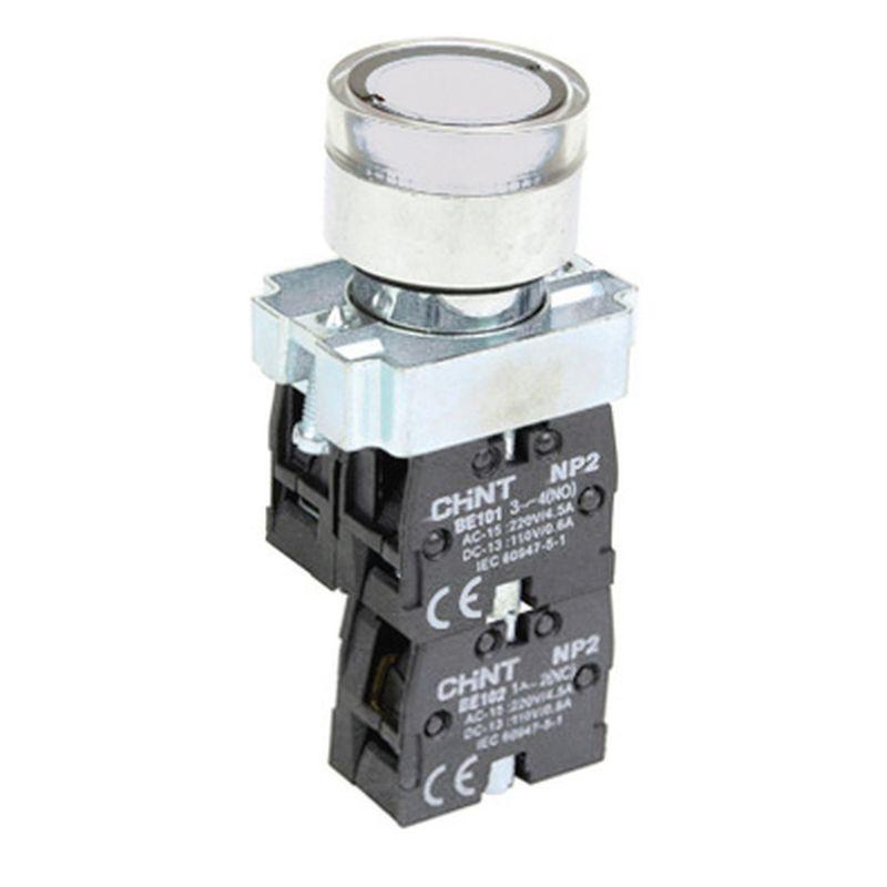 кнопка управления np2-bw1161 выступающая 1но ac/dc230в (led) ip40 (r) бел. chint 575776 от BTSprom.by