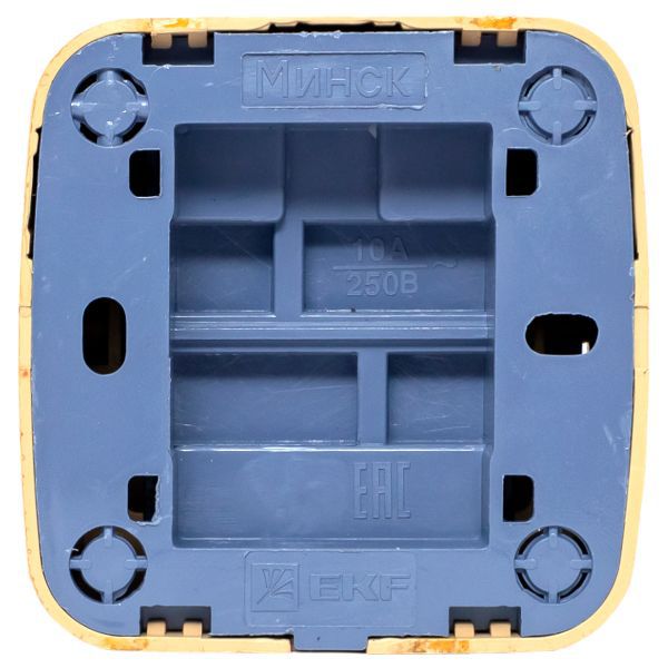  Выключатель 1-кл. 2п ОП Минск 10А IP20 с индикатором светл. дерево EKF EGV10-121-30 фото в каталоге от BTSprom.by