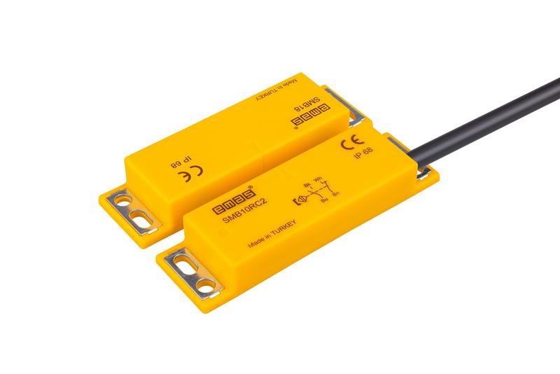 датчик магнитный (1нз+1но) провод 2м (расст. сраб. 8мм) правый выход ip68 emas smb10rc2-b18 от BTSprom.by