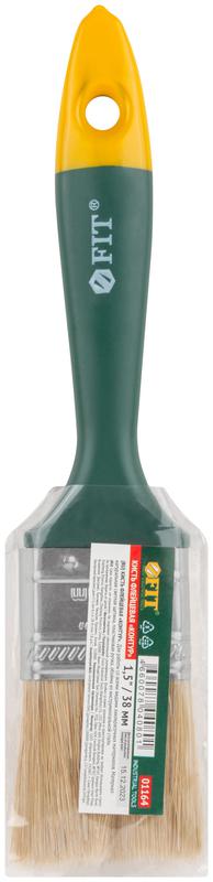  Кисть флейцевая "Контур" натур. светлая щетина пластиковая ручка 1. 5дюйм (38мм) FIT 01164 фото в каталоге от BTSprom.by
