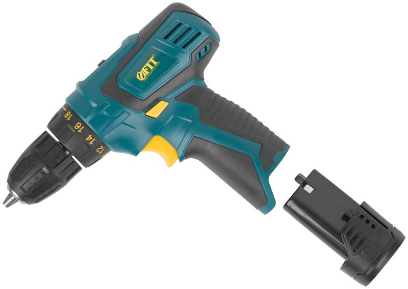  Дрель-Шуруповерт акк. 12В; 0-650 об/мин; 15 Нм; 1 (Li-Ion) 1.3 Ач; 1 ч.; рез. накл.; коробка FIT 80179 фото в каталоге от BTSprom.by