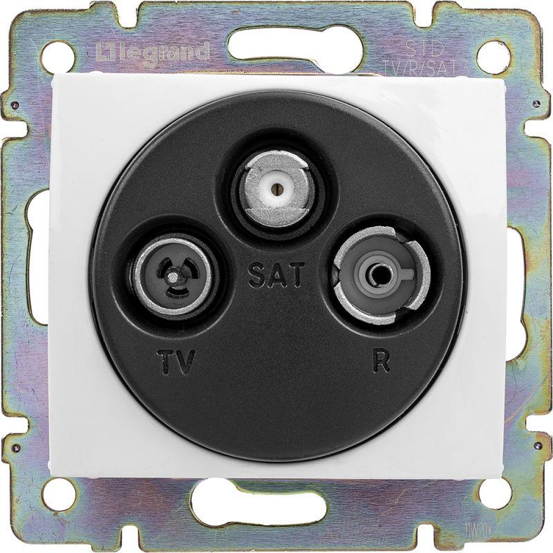 розетка телевизионная проходная tv/fm/sat сп valena 14дб 2400мгц механизм бел. leg 774437 от BTSprom.by