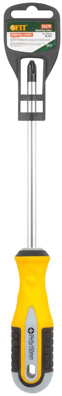  Отвертка "Старт" CrV сталь прорезиненная ручка 8х150мм РН3 FIT 55179 фото в каталоге от BTSprom.by