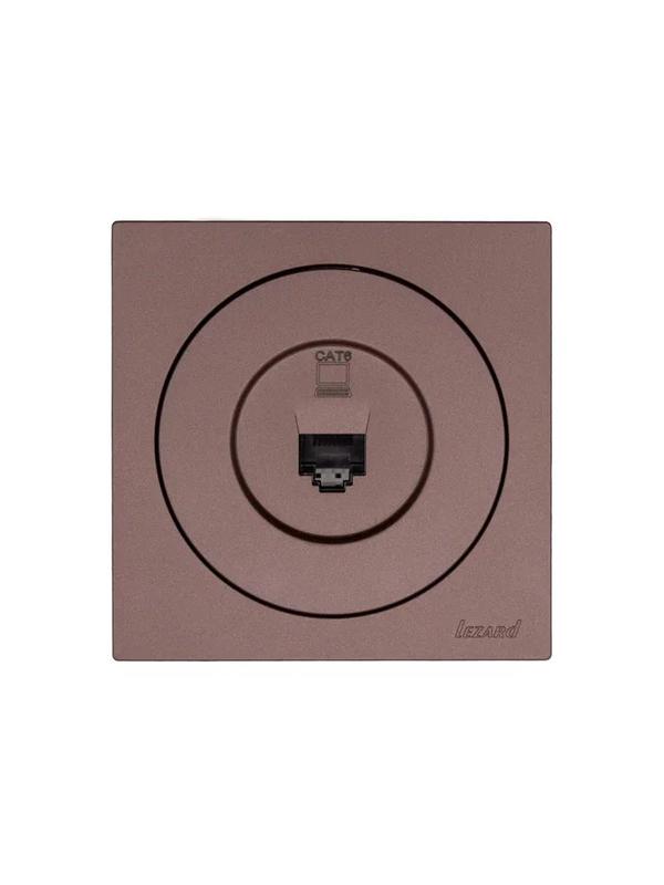  Розетка компьютерная СП OSEN RJ45 кат.6 механизм шоколад LEZARD 743-7388-140 фото в каталоге от BTSprom.by