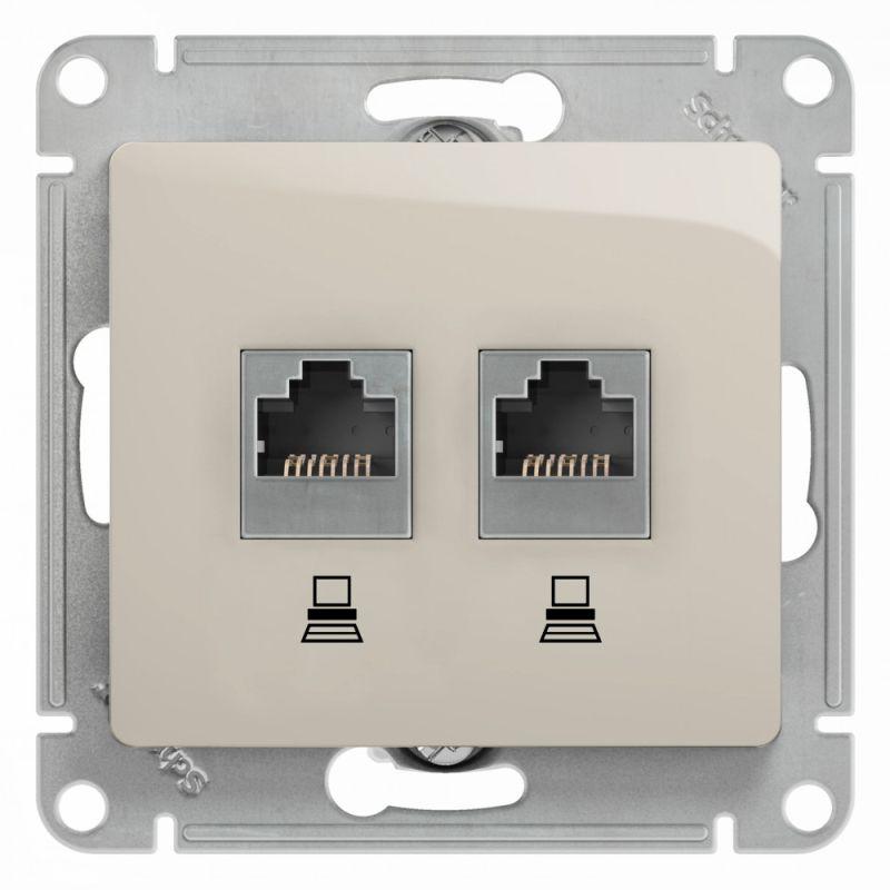 розетка компьютерная 2-м glossa rj45 кат.5e механизм молочн. se gsl000985kk от BTSprom.by