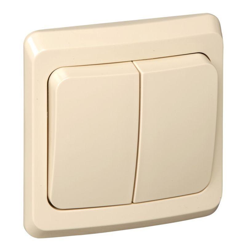 выключатель 2-кл. сп этюд 10а ip20 крем. se bc10-002k от BTSprom.by