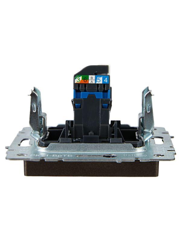  Розетка компьютерная СП RJ45 кат.6 BRITE РК11-БрТБ механизм бронза IEK BR-K10-2-K45 фото в каталоге от BTSprom.by