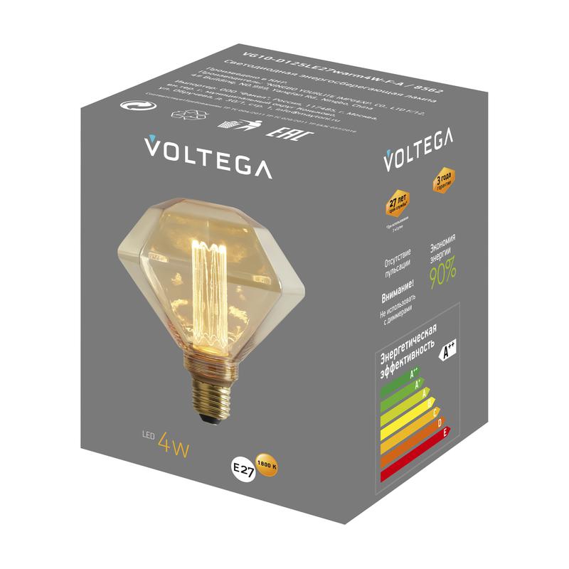 Лампа светодиодная филаментная Loft 271 D125LE 4Вт 1800К E27 Voltega 8562 фото в каталоге от BTSprom.by