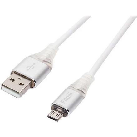 кабель usb 2.0 pro 2а индикатор заряда разъемы: usb a (m) - usb micro b (m) 1м бел. filum fl-cpro-u2-am-microbm-l1 от BTSprom.by