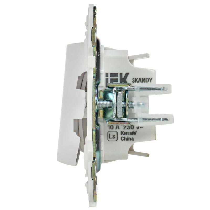  Выключатель 2-кл. SKANDY 10А SK-V09W с индикацией арктич. бел. IEK SK-V20-1-10-K01 фото в каталоге от BTSprom.by