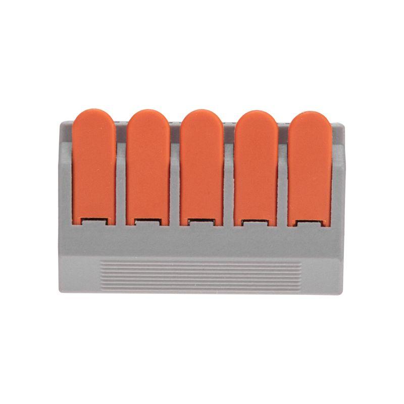  Клемма универсальная СМК 222-615/221-615 5-проводная 0.5-4/6кв.мм сер. (блист.5шт) Rexant 07-5273-5 фото в каталоге от BTSprom.by