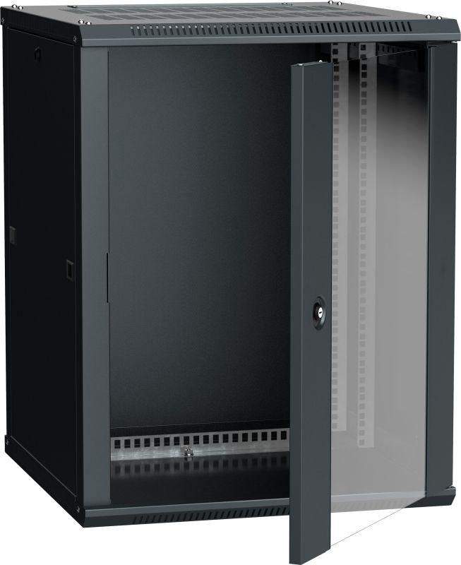 шкаф 19 дюйм linea w 12u 600х600мм настен. стекл. дверь ral9005 itk lwr5-12u66-gf от BTSprom.by