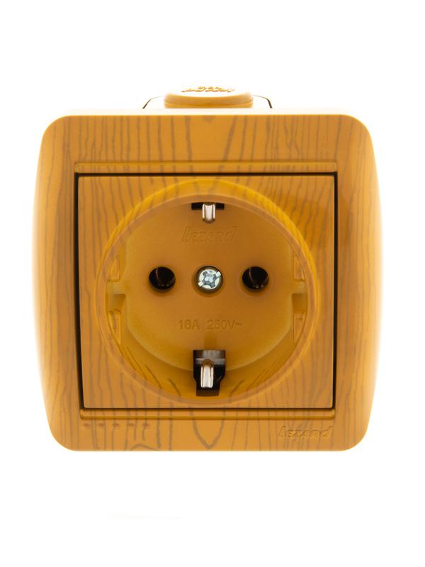 розетка 1-м оп nata 16а ip20 с заземл. керамика ольха lezard 710-0700-122 от BTSprom.by