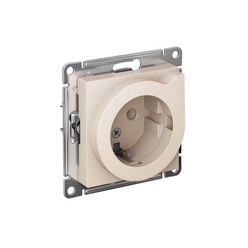 розетка 1-м сп atlasdesign 16а ip20 с заземл. защ. шторки с выталк. вилки механизм беж. se atn000247 от BTSprom.by