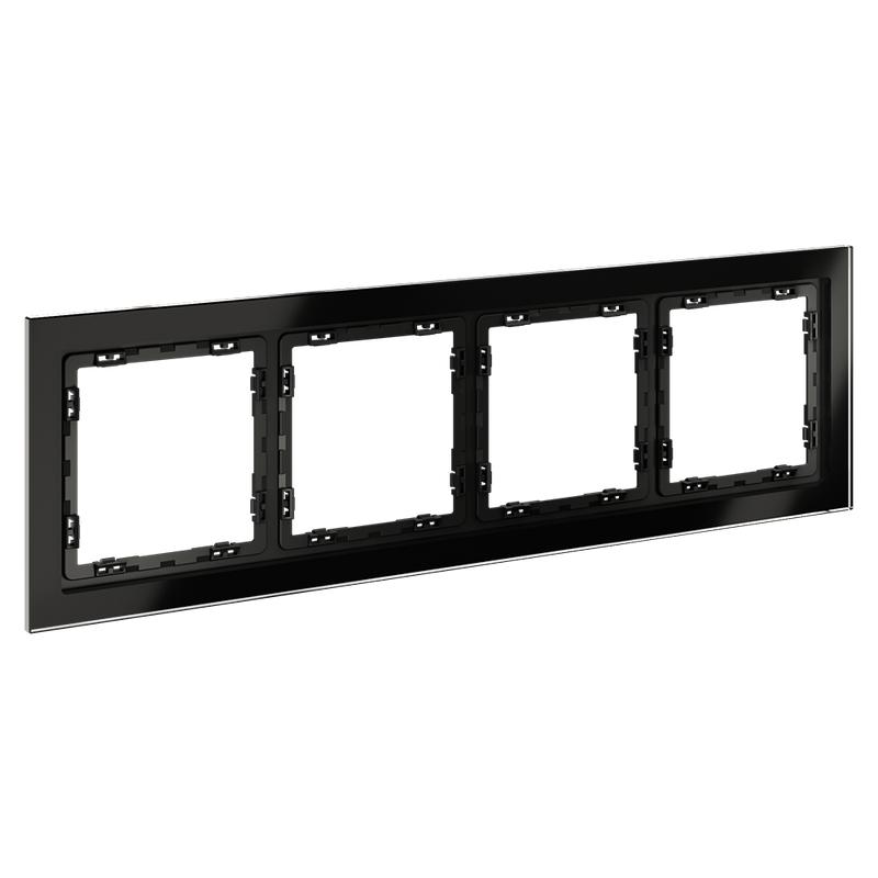  Рамка 4-м S70 стеклян. черн. Voltum VLS110408 фото в каталоге от BTSprom.by