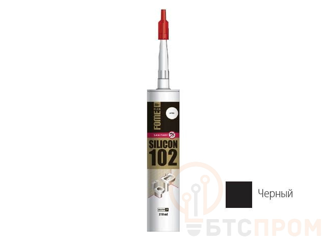 Герметик силиконовый санитарный FOME FLEX "SANITARY SILICON 102" (черн.) 310мл 01-4-1-103 фото в каталоге от BTSprom.by  Герметик силиконовый санитарный FOME FLEX "SANITARY SILICON 102" (черн.) 310мл 01-4-1-103 фото в каталоге от BTSprom.by
