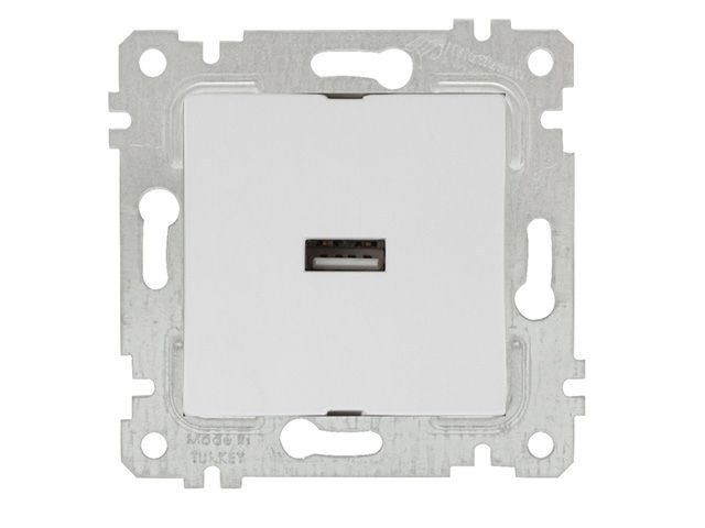 розетка 1-ая usb (скрытая, без рамки) белая, rita, mutlusan (usb-зарядка, 5v-2.1a) 2200 448 0101 от BTSprom.by
