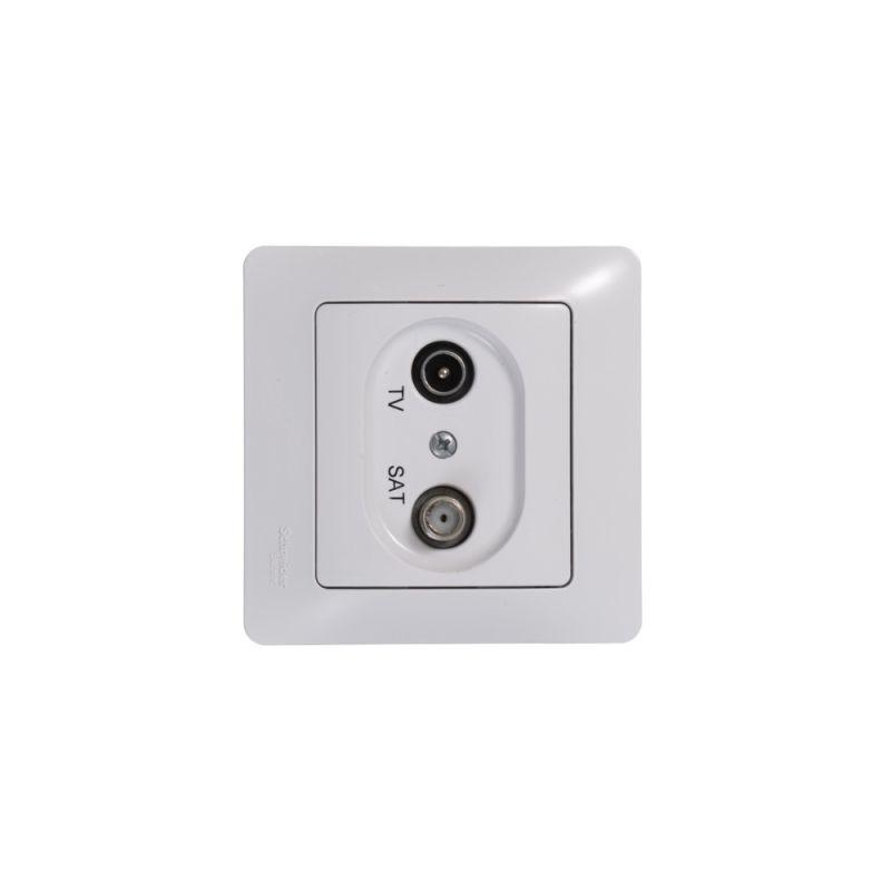  Розетка телевизионная оконечная TV/SAT 1-м СП Glossa 1дБ механизм бел. SE GSL000197 фото в каталоге от BTSprom.by