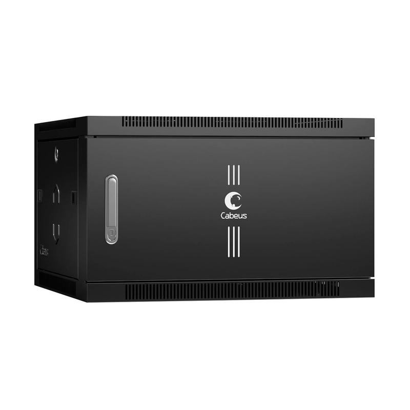 шкаф телекоммуникационный настенный sh-05f-6u60/35m-bk 19дюйм 6u 600х350х368мм дверь метал. черн. (ral 9004) cabeus 8609c от BTSprom.by