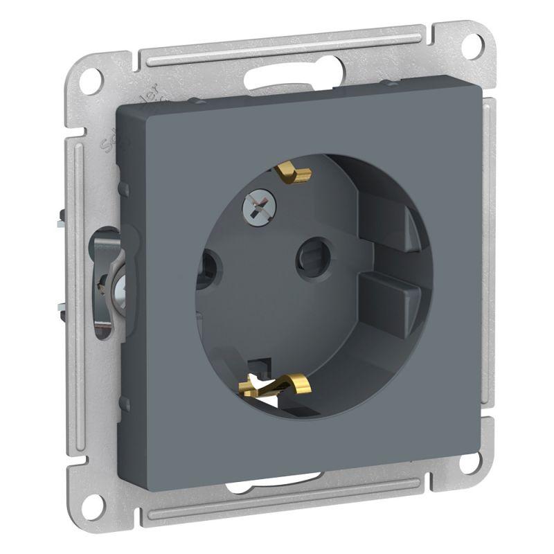 розетка 1-м сп atlasdesign 16а ip20 с заземл. защ. шторки механизм грифель se atn000745 от BTSprom.by