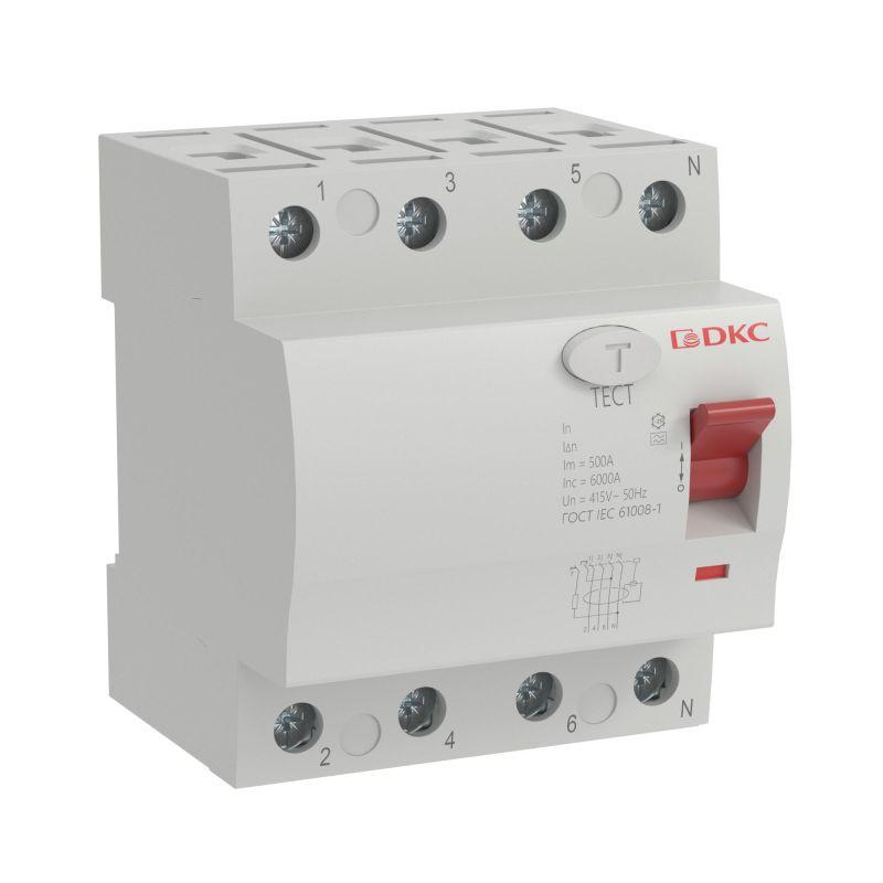 устройство защитного отключения узо yon mdl100 4p 80а 100ма тип a dkc mdl100-4p3-80-a от BTSprom.by