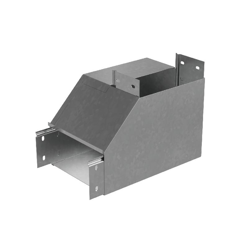 Угол для лотка вертикальный внутренний правый с разворотом трассы на 90град. 300х100 "ПЛЮС" NLPDplus90-100-300-R INOX304 КМ PL6128 от BTSprom.by