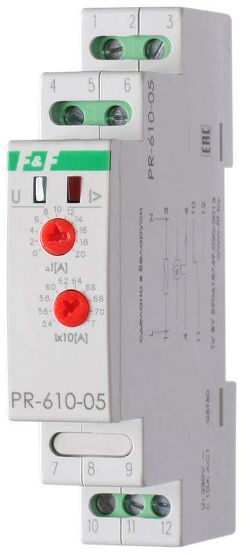 реле тока pr-610-05 (540-640а; с выносным тт в комплекте; 1 модуль; монтаж на din-рейке) f&f ea03.004.013 от BTSprom.by