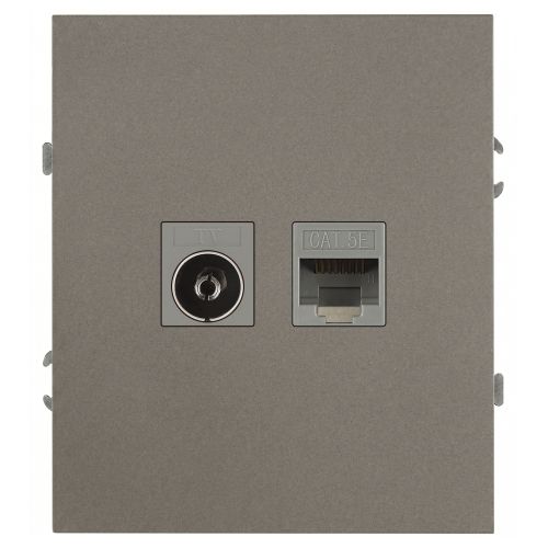 розетка комбинированная сп arktik rj45 + tv 16а ip20 250в титан эра б0070500 от BTSprom.by