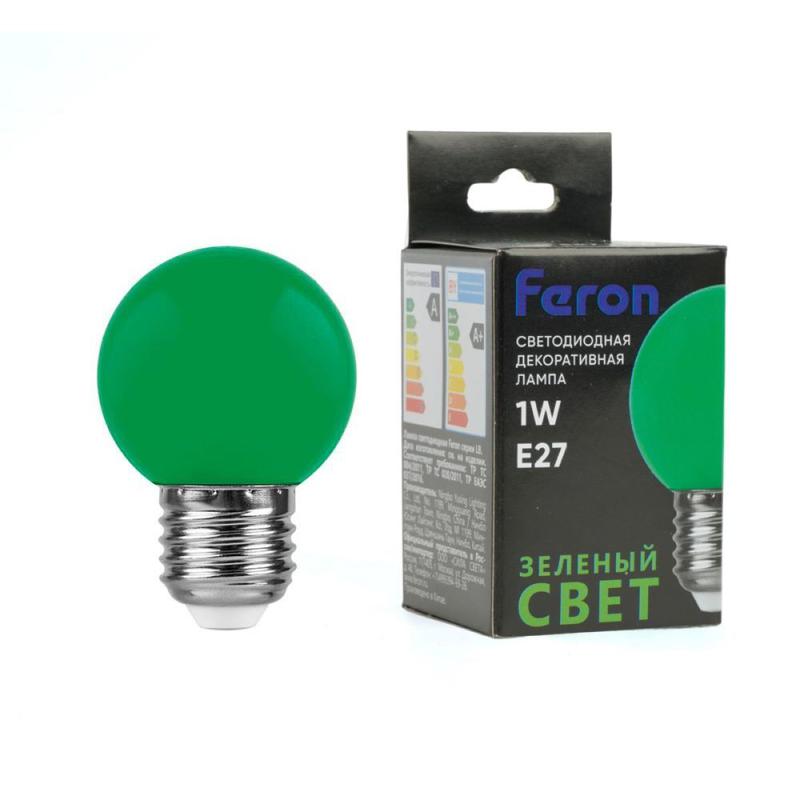 лампа светодиодная 1вт 230в e27 g45 матов. lb-37 зел. feron 25117 от BTSprom.by